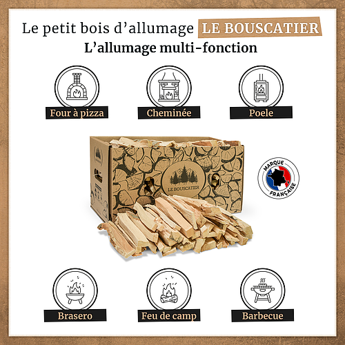 Carton 25L bois d'allumage - Le Bouscatier