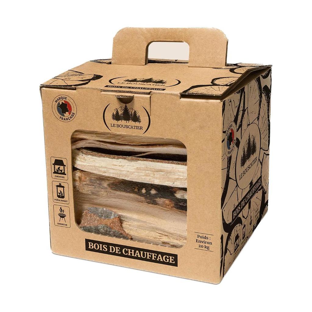 Carton 25l bois de chauffage en 30cm sec - Le Bouscatier