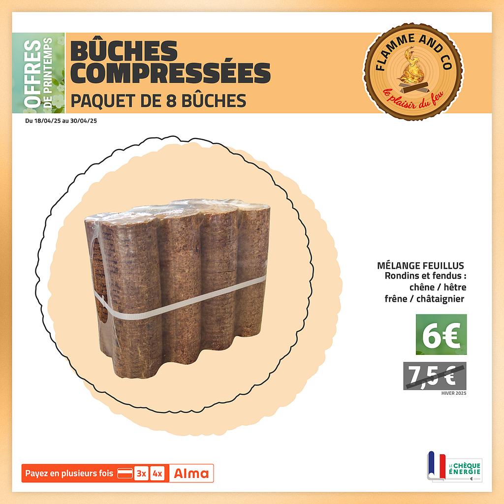 Bûche compressée de jour à l'unité 15kgs