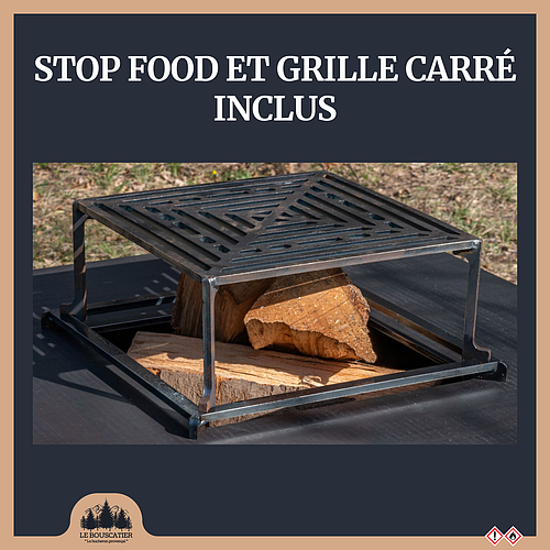 Lou pitchoun - Brasero plancha en acier corten - grille et stop food inclus