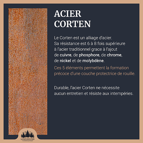 Lou Bouscarian - Brasero plancha avec Rangement bûches en acier corten- Grille et stop food inclus