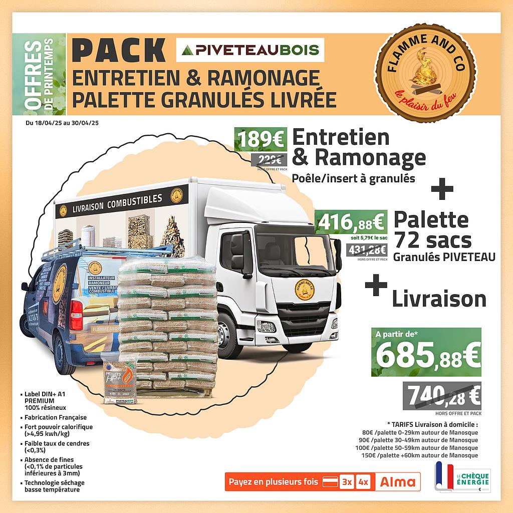 pack entretien + 1000KG granulés Piveteau livrée