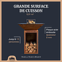 Lou Bouscarian - Brasero plancha avec Rangement bûches en acier corten- Grille et stop food inclus