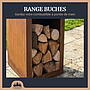 Lou provençau rond diam 62cm - Brasero plancha en acier corten avec rangement bûches - grille et stop food inclus