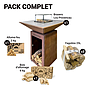 Pack Lou provençau - Brasero plancha en acier corten avec rangement bûches - grille et stop food inclus 